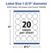 Avery Durable Waterproof Round Labels with Sure Feed, 1-2/3" diameter